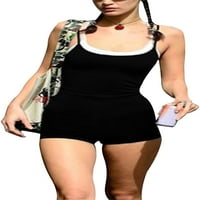 Danceemangoos Ženske kratke hlače bez rukava Summer Letse Casual Camisole Bodysuit Playsuit Club odjeća