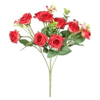 Koaiezne Artificial Rose Buquet Mali buket realističke cvijeće ruža za vjenčane ukrase i domaće središnje