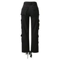 Ženska radna odjeća Traperice Ženske traperice široke noge ravne traper teretne hlače sa džepovima modne