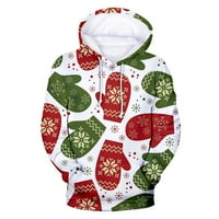 Atinetok Essentials Hoodie Božićni tiskani muški modni ležerni džemper Fleece digitalni tisak s kapuljačom Dukserice izlazi izvlačenja dukseva za muškarce