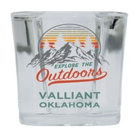 Valliant Oklahoma Istražite otvoreni suvenir Square Square Base alkohol Staklo 4-pakovanje