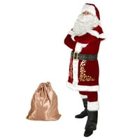 Deluxe Santa Claus kostim, Božić Velvet Santa odijelo za muškarce