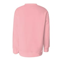 Havaii duks trendy pulover čvrste posade s dugim rukavima za žene Flannel obložene kapuljača ružičasta m