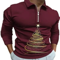 Avamo muški božićni vrhovi s dugim rukavima bluza s dugim rukavima sa prvom mjestu Xmas polo majica
