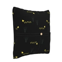 Posteljina jastuci, crna linija Art Dekorativni bacanje Kvadratni jastuk poklopac sa džepovima za spavaću sobu Kauč na kauč Car Car Cushion Cover, 20 x20