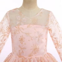 Dvorac cvjetne djevojke Vintage cvjetni boho čipke rukave maxi haljina vjenčana princeza stranka pričest