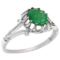 Britanci izrađeni sterling srebrni smaragdni prsten za angažmaju na žene - Opcije veličine - Veličina
