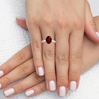 Gemsny Jul Rođenje - tradicionalni ovalni neredirani ruby ​​solitaire prsten