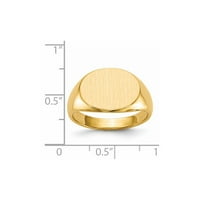 Čvrsta 14k žuto zlato 12.0x zatvoreno leđa muško gravirav monogram Signet prsten Veličina 11.5