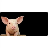 Glavna osoba LPO svinja na crnoj registarskoj tablici crne fotografije, besplatna personalizacija na