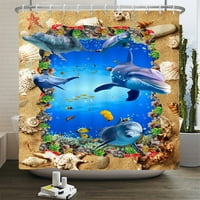 Kreativne tuš zastove ispisana ocean kornjača vodootporna kupaonica zavjesa domaće dekor poliesterska