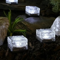 SeekFunning solarna cigla svjetla - solarna ledena kocka ledena ledena jadna lampica od cigle za vrta za vrtni dvorišni put, božićne festival ukrasne ledene kocke