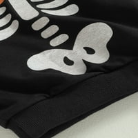 Novorođenče za bebe dječak Halloween Dukserica sjaj u tamnom kosturu Print dugih rukava puloveri na vrhu pada slatka odjeća