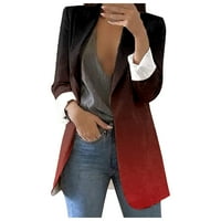SNGXGN ženske ležerne bluže dugih rukava poslovni dugi rukav blejler radna kaputa kaputi Blazers za žene Business casual, crvena, veličine l