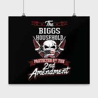 Prezime Biggs Poster - Domaćinstvo zaštićeno 2. drugom Amandmanom - Personalizirani ljubitelji pištolja