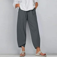 Dabuliu ženske visoke stručne hlače za vuču Ležerne prilike za posteljinu na crteža Ženske hlače Ležerne