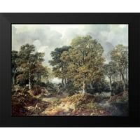 Gainsborough, Thomas Crni moderni uokvireni muzej umjetnički print pod nazivom - Gainsboroughs Forest