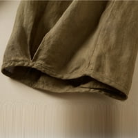 Snoarin Womens Plus veličina Čants Ljeto Čvrsto posteljine teretni hlače labave toku prave ravne ravne radne pantalone sa džepovima na klirensu