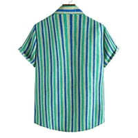 MENS PLUS VELIČINSKI VISIRSKI STROJENJE Ljetna košulja Štampanje Ležerne muške majice kratkih rukava Lapel Top