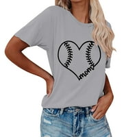 Luiyenes ženske grafičke majice Okrugli vrat pisma Ispis majica kratkih rukava