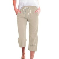AWDENIO klirence za žene plus veličine Capris hlače za žene Ležerne prilike ljetne pamučne pantalone