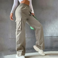 DRPGunly ženske hlače, pojas manje visoke strukske noge ravne noge opuštene pantalone za hlače, hlače