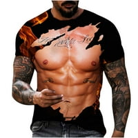 Aufmer Ljetne košulje za muškarce Clearians Grafic Tee mužjak casual okrugli vrat mišić 3D digitalni ispis Pulover fitness sportske kratke hlače rukavice a ponude za bluze