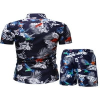 Loše vrhovi i kratke hlače za muškarce tiskane casual plažom kratkih rukava s kratkim rukavima Active odjeća odijela
