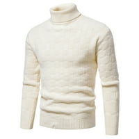Wofedyo Dukseri za muškarce Muške pletene vune Turtleneck Solid Color džemper jakna Top Cardigan džemperi za muškarce