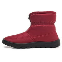 Dame udobne zimske tople cipele hladno vrijeme srednje teleće za pokretanje plišane obloge crvena 5