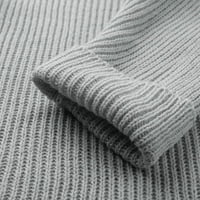 Ketyyh-Chn džemper za žene dugih rukava pletenje pulover Jumper na vrhu casual zimske sive, xl