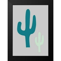 Studio II Crni moderni uokvireni muzej umjetnički print pod nazivom - kaktus siva