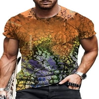 Prednjeg swalda Muška labava Fit 3D digitalni ispis Basic Tee kratki rukav modni bluza Muška kravata majica za plažu