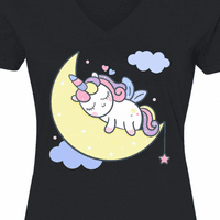 Inktastični jednorog Moon Moon ženska majica V-izrez