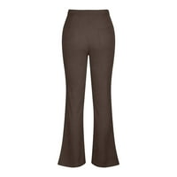 Voncos ženske hlače Ležerne prilike - Moda sa džepovima Čvrste pantalone za žene smeđe veličine 2xl