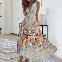 HHEI_K MIDI haljina Ženska haljina Maxi Hawre Casual Haljina Swing Haljina Line haljina Floralna modna