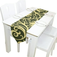 Popcreation žuti i zeleni cvjetni stol za trkač za stolu TOP ukras Početna Dekor
