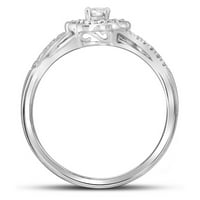 10k bijeli zlatni okrugli dijamantni klaster ženski vjenčani cvjetni cvjetni mladenkini prsten set CTTW