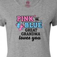 Inktastična ružičasta ili plava velika baka voli vas ženska majica
