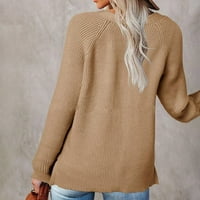 Cuhas ženske modne džempere za žene plus veličine jesen i zima labav u boji s jednim grudima pola kardigana