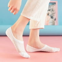 Huaai ženske čarape za ženske čarape Prozračne čarape za čamce Ljeto cool čarape kratke čarape kliznu udobnu slabu čarapu bijela
