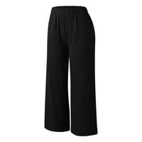Cathalem Ženske hlače Ležerne pantalone Žene Ljetni čvrsti elastični struk Ležerne prilike sa širokim