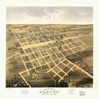 MAP PERTIČKOG OKOG POGLEDA GRADA PAXTONA, FORD County, Illinois 1869