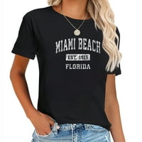 Miami Beach Florida FL Vintage Etablirao se Sportske tiskane ženske majice, moderne grafičke težene superke za ljetne dane