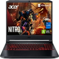 Acer Nitro Gaming Laptop, FHD IPS displej, Intel Core i7-11800h, Nvidia GeForce RT Ti, 16GB DDR4, 512GB PCIe SSD, HZ Osveži, Wi-Fi 6, Osvjetljenje za pozadibnu sliku, Windows 11, Cefesfy