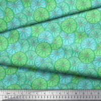 Soimoi Zelena pamučna proizvodna tkanina od limuna kriška povrće tiskana tkanina široko dvorište