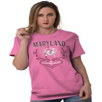 Maryland The Stari linijski državni ženski rak ženske grafičke majice Tees Brisco brendovi