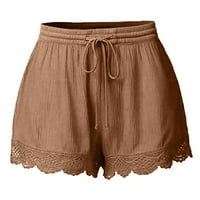 Plus kratke hlače za žene Ljeto SOLID modno čipke plus konopske kratke kratke hlače Yoga Sport Hot Hotsores