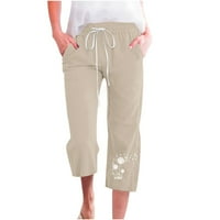 Mrat ženske ženske hlače pantalone sa čvrstim bojama Kapris za žene široke noge vune žene obrezane hlače