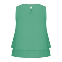 Ljetni vrhovi rezervoara za ženske kraljevske majice sa dvostrukim slojem bez rukava bez rukava Casual Comfy Flowy izlaska iz bluza prsluk